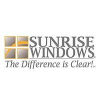 A logo badge for Sunrise Windows.