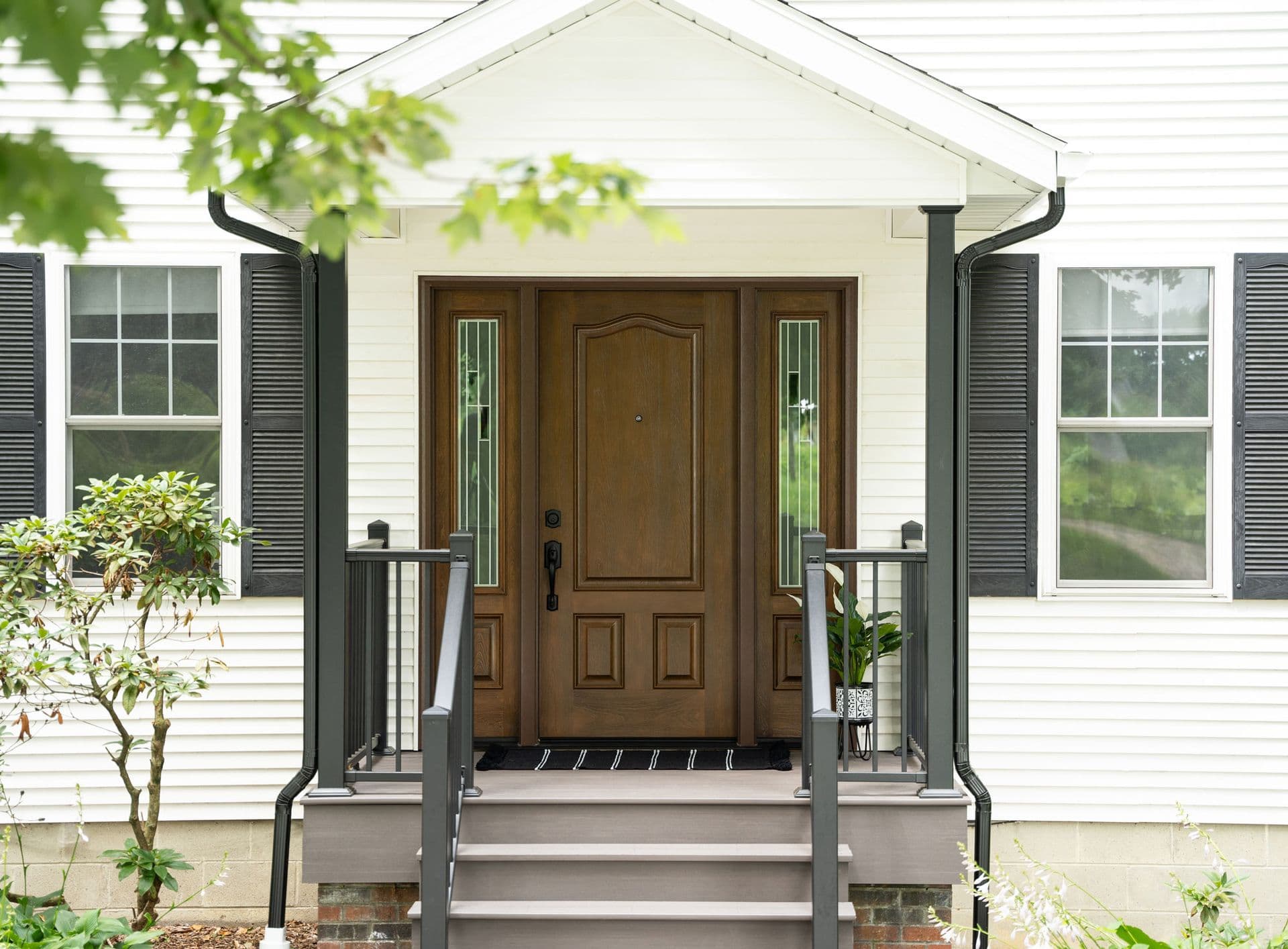 Newly-installed entry door.