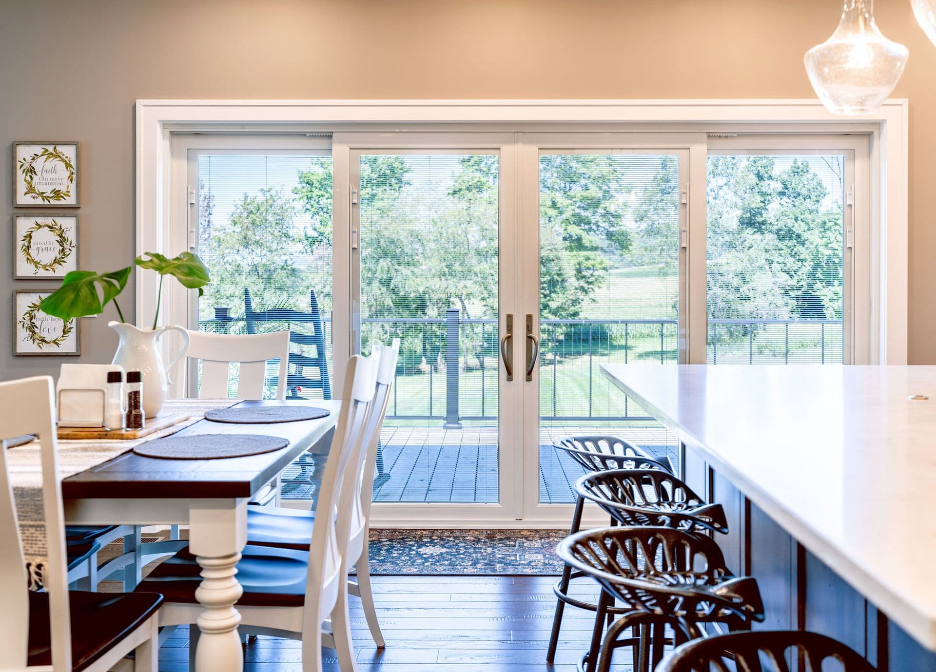 New sliding glass patio doors.
