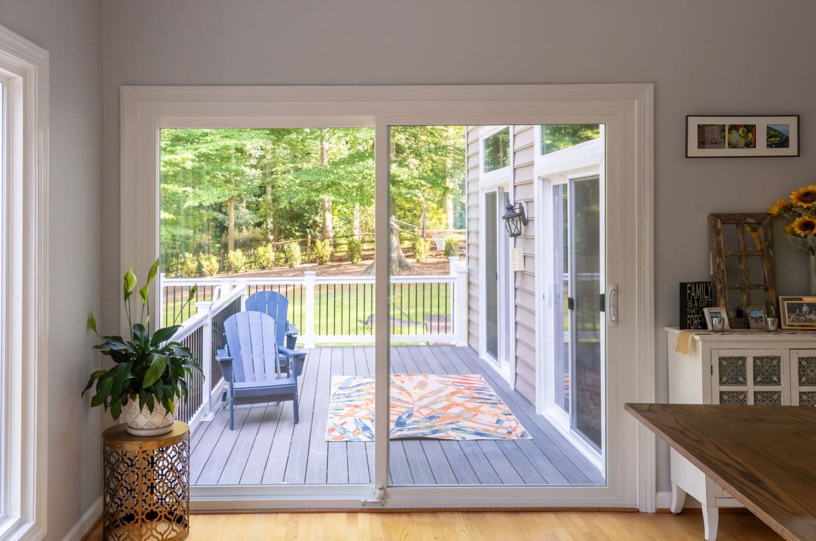 New sliding glass patio doors.