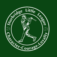 The logo for Sturbridge Little League baseball.
